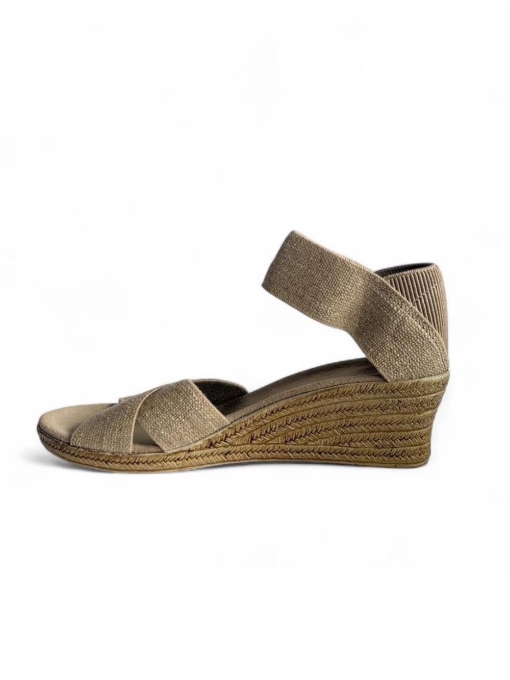 Cannon Core, Linen Wedge Sandals in Light Brown - Picture 5 of 8